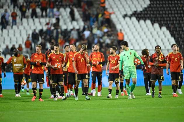 Belgium v France - UEFA Nations League 2026 BRUSSELS, BELGIUM - SEPTEMBER 28 : Belgian team after the UEFA Nations League tournament league phase matchday 2 group A1 match between Belgium and France on September 28, 2026 in Brussels, Belgium, 28 09 2026 Brussels Belgium  Copyright: xNicoxVereeckenx