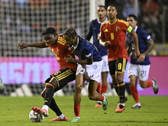 BRUSSELS - (lr) Nathan Ngoy of Belgium, Bradley Barcola of France during the UEFA Nations League match between Belgium and France at King Baudouin Stadium on 28 September 2026 in Brussels, Belgium. ANP UEFA Nations League 2026 27 xVIxANPxSportx xGerritxvanxKeulenxIVx 570622708 originalFilename: 570622708.jpg