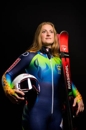 260928 Hanna Aronsson Elfman of the Swedish national alpine skiing team poses for a portrait on September 28, 2026, in Stockholm. Photo: Joel Marklund, BILDBYRAN. Code: JM JM0856 bbeng alpint alpine skiing Sweden portrait women  Copyright: JOELxMARKLUND BB260928JM167
