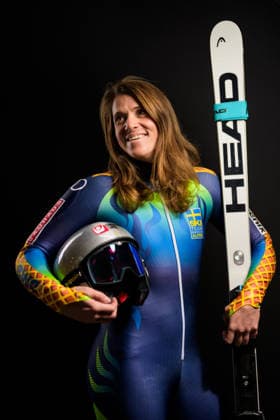 260928 Sara Hector of the Swedish national alpine skiing team poses for a portrait on September 28, 2026, in Stockholm. Photo: Joel Marklund, BILDBYRAN. Code: JM JM0856 bbeng alpint alpine skiing sverige sweden porträtt portrait dam  Copyright: JOELxMARKLUND BB260928JM218