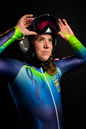 260928 Sara Hector of the Swedish national alpine skiing team poses for a portrait on September 28, 2026, in Stockholm. Photo: Joel Marklund, BILDBYRAN. Code: JM JM0856 bbeng alpint alpine skiing sverige sweden porträtt portrait dam  Copyright: JOELxMARKLUND BB260928JM224