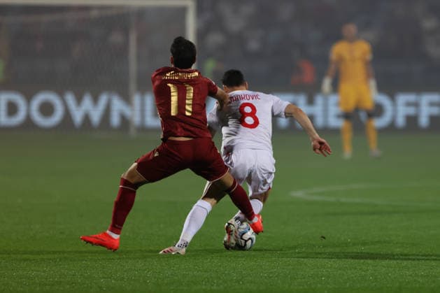 Armenia v Montenegro - UEFA Nations League 2026 27 League C Group C2 Zhirayr Shaghoyan of Armenia and Marko Jankovic of Montenegro during the UEFA Nations League 2026 27 League C Group C2 match at Vazgen Sargsyan Republican Stadium in Yerevan, Armenia, on September 28, 2026. Yerevan Armenia  Copyright: xGurgenxHakobyanx originalFilename:hakobyan-uefanati260928_npJh4.jpg