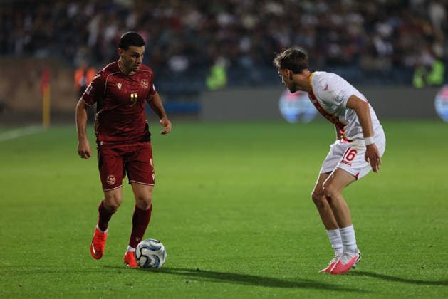 Armenia v Montenegro - UEFA Nations League 2026 27 League C Group C2 Artur Serobyan of Armenia and Ognjen Gasevic of Montenegro during the UEFA Nations League 2026 27 League C Group C2 match at Vazgen Sargsyan Republican Stadium in Yerevan, Armenia, on September 28, 2026. Yerevan Armenia  Copyright: xGurgenxHakobyanx originalFilename:hakobyan-uefanati260928_npORa.jpg