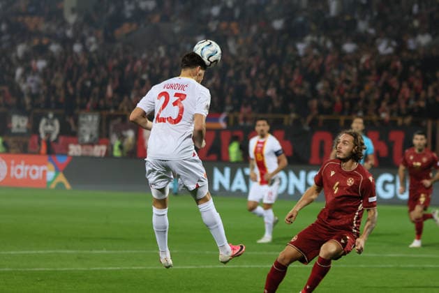 Armenia v Montenegro - UEFA Nations League 2026 27 League C Group C2 Dusan Vukovic of Montenegro is pictured during the UEFA Nations League 2026 27 League C Group C2 match at Vazgen Sargsyan Republican Stadium in Yerevan, Armenia, on September 28, 2026. Yerevan Armenia  Copyright: xGurgenxHakobyanx originalFilename:hakobyan-uefanati260928_nplMF.jpg