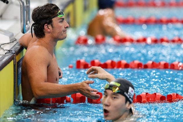 September 29, 2026, Sydney, Nsw, Australia: BEN ARMBRUSTER reacts after competing in the MenÃ¢â‚¬â ¢s 50m butterfly heats during the 2026 Australian Short Course Championships. Sydney Australia - ZUMAt173 20260929_zsp_t173_011 Copyright: xStephanexThomasx