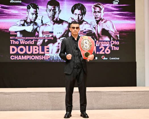 Masamichi Yabuki (IBF world flyweight champion) of Japan attends the Lemino Boxing Double World Title Match press conference, PK, Pressekonferenz in Yokohama, Kanagawa, Japan, September 29, 2026. Noxthirdxpartyxsales  aflo_351867399 HIROAKIxFINITOxYAMAGUCHIx