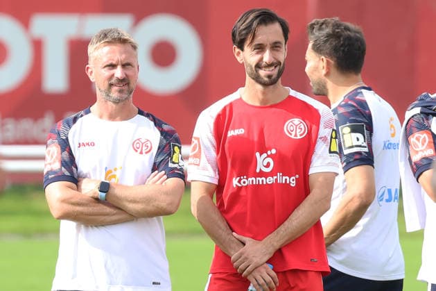 BENJAMIN HOFFMANN, YUNUS MALLI, NEJMEDDIN DAGHFOUS TRAINING 1 FSV MAINZ 05 MAINZ
