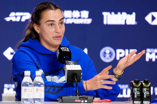 China Open media conference in Beijing, China - 29 Sept 2026 Aryna Sabalenka of Belarus attends a pre-tournament player media conference ahead of the China Open at the National Tennis Center. Beijing China Copyright: xPolyxFeix xSOPAxImagesx 20260929_2848_185