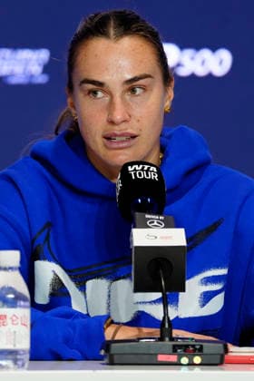 China Open media conference in Beijing, China - 29 Sept 2026 Aryna Sabalenka of Belarus attends a pre-tournament player media conference ahead of the China Open at the National Tennis Center. Beijing China Copyright: xPolyxFeix xSOPAxImagesx 20260929_2916_191