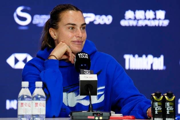 China Open media conference in Beijing, China - 29 Sept 2026 Aryna Sabalenka of Belarus attends a pre-tournament player media conference ahead of the China Open at the National Tennis Center. Beijing China Copyright: xPolyxFeix xSOPAxImagesx 20260929_2947_195