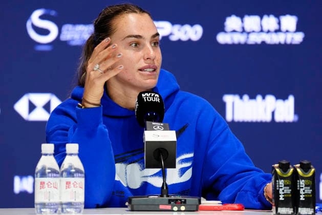 China Open media conference in Beijing, China - 29 Sept 2026 Aryna Sabalenka of Belarus attends a pre-tournament player media conference ahead of the China Open at the National Tennis Center. Beijing China Copyright: xPolyxFeix xSOPAxImagesx 20260929_2961_197