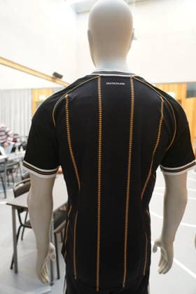Current away jersey and the last Adidas jersey worn by the German national team before switching to Nike Herzo Base September 29, 2026 German National Team Nations League Preparation, Home Ground, HerzoBase, World of Adidas, Herzogenaurach