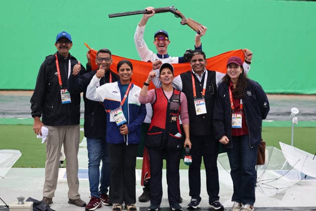 Asian Games 2026 in Aichi, Japan - 29 Sept 2026 Neeru Dhanda of India celebrates after winning a Gold Medal in the Women’s Trap Individual event at the Aichi Prefecture General Shooting Gallery. Sun Yunong of China won Silver while Hajar Abdulmalik of Kuwait secured Bronze. Aichi Japan Copyright: xSeshadrixSukumarx xSOPAxImagesx 0J6A1233