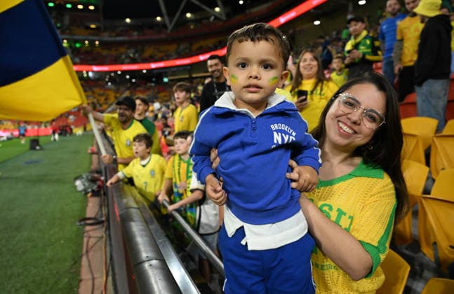 SOCCER AUSTRALIA BRAZIL, Fans are seen during the Queensland Football Series International Friendly, Länderspiel, Nationalmannschaft match between the Australian Socceroos and Brazil at Suncorp Stadium in Brisbane, Tuesday, September 29, 2026. ( NO ARCHIVING, EDITORIAL USE ONLY BRISBANE QUEENSLAND Australia  Copyright: xDARRENxENGLANDx 20260929192550126610