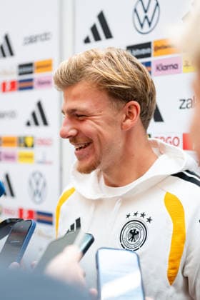 September 29, 2026, GER, Soccer, Men s, UEFA Nations League, Media Hour, DFB National Team, Germany, Finn Jeltsch, Germany Laughs, Herzogenaurach, Adidas Basecamp, Halftime, Bayern, Germany Copyright: xNordphoto Memmlerx