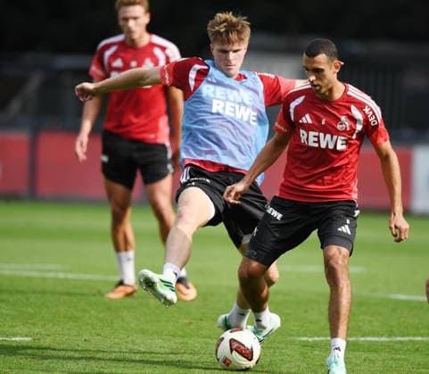 September 29, 2026, xophax, Soccer, Bundesliga 1, 1. FC Köln Training during the international break: Marius Bülter (left) and Ellyes Skhiri (right), both of 1. FC Köln