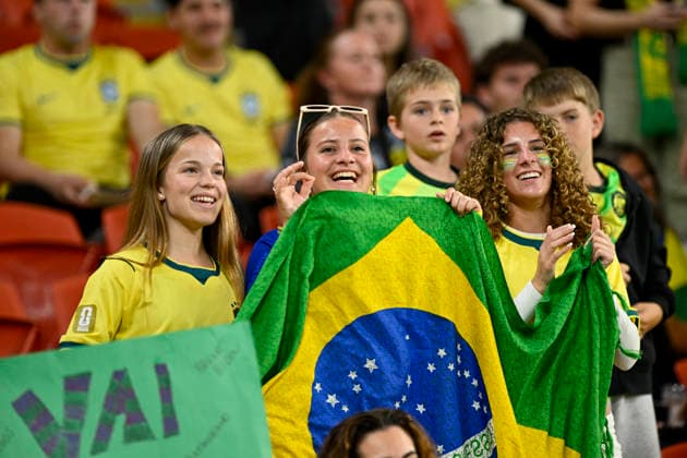 29th September 2026; Suncorp Stadium, Brisbane, Australia; Friendlies Football, Australia versus Brazil; Fans enjoy the pre match entertainment NigelxOwen
