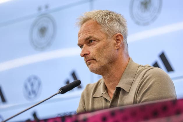 GER, Frankfurt, Press conference with Nia Künzer, Christian Wück, and Michael Urbansky, hybrid media session, DFB, start of the World Cup season, German national team, DFB Campus in the photo: Christian Wück, head coach of the German national team, German national team, DFB Press Conference, Press Conference Marking the Start of the World Cup Season for the German Women’s National Team and the U23 Team at the DFB Campus. DFB DFL REGULATIONS PROHIBIT ANY USE OF PHOTOGRAPHS AS IMAGE SEQUENCES AND OR QUASI-VIDEO, September 29, 2026 Copyright: HMBxMedia HendrikxHamelau