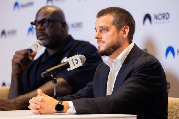Tomas Okmanas and Eimantas Sabaliauskas, together with NBA legend and entrepreneur Shaquille O Neal, announced a new global partnership. Vilnius, September 29, 2026. Vilnius, Lithuania  Copyright: xPatricijaxAdamoviÄx