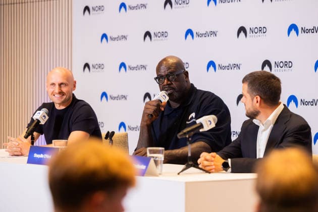 Tomas Okmanas and Eimantas Sabaliauskas, together with NBA legend and entrepreneur Shaquille O Neal, announced a new global partnership. Vilnius, September 29, 2026. Vilnius, Lithuania  Copyright: xPatricijaxAdamoviÄx