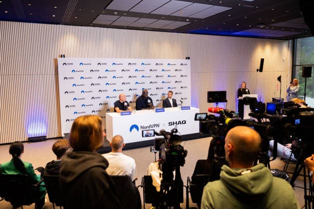 Tomas Okmanas and Eimantas Sabaliauskas, together with NBA legend and entrepreneur Shaquille O Neal, announced a new global partnership. Vilnius, September 29, 2026. Vilnius, Lithuania  Copyright: xPatricijaxAdamoviÄx