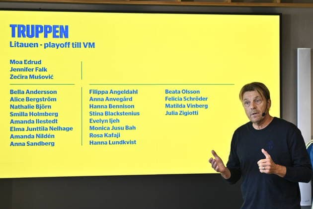 STOCKHOLM, SWEDEN, September 29, 2026: Tony Gustavsson, captain of the women s national team, announces the roster for the World Cup playoff matches against Lithuania. STOCKHOLM, SWEDEN x12270x  Copyright: xMartinxPahlmblad TTx WOMEN S NATIONAL TEAM PRESS MEETING
