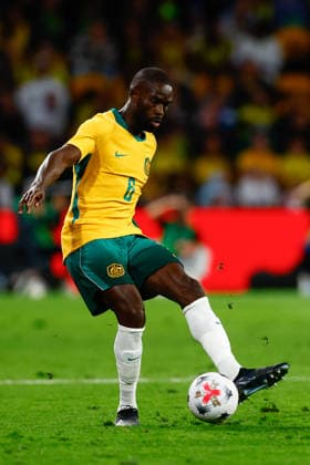 SOCCER AUSTRALIA BRAZIL, Jason Geria of Australia in action during the Queensland Football Series International Friendly, Länderspiel, Nationalmannschaft match between the Socceroos and Brazil at Suncorp Stadium in Brisbane, Tuesday, September 29, 2026. ( NO ARCHIVING, EDITORIAL USE ONLY  Copyright: xRUSSELLxFREEMANx 20260929147301638792