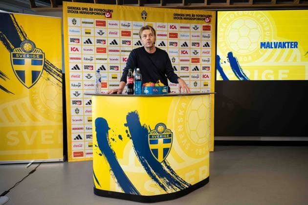 September 29, 2026: Head coach Tony Gustavsson of the Swedish women’s national soccer team during a press conference on September 29, 2026 in Stockholm. Photo by Jesper Zerman, BILDBYRAN, code JZ JZ0761. soccer, football, women s World Cup qualifier, FIFA Women s World Cup qualifier, national team selection, Sweden, team presentation, women s soccer Copyright: JESPERxZERMAN BB260929JZ004