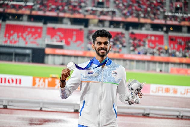 Asian Games 2026 Aichi-Nagoya, Japan Indian long jumper Murali Sreeshankar with his silver medal at the Asian Games 2026 in Aichi-Nagoya. Aichi, Nagoya Nagoya Japan Copyright: xSeshadrixSukumarx