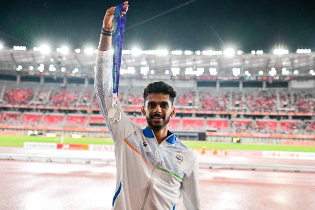 Asian Games 2026 Aichi-Nagoya, Japan Indian long jumper Murali Sreeshankar with his silver medal at the Asian Games 2026 in Aichi-Nagoya. Aichi, Nagoya Nagoya Japan Copyright: xSeshadrixSukumarx