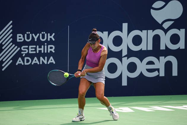 WTA, Tennis Damen 125 Adana Open Tennis Tournament ADANA, TURKIYE - SEPTEMBER 29: Turkish tennis player Melisa Ercan competes against Serbian Lola Radivojevic (not seen) during their round of 32 match at the WTA 125 Adana Open Tennis Tournament at Adana Tennis, Mountain and Water Sports Club (ATDSK) in Adana, Turkiye on September 29, 2026. Yakup Saglam Anadolu Adana Turkey. Editorial use only. Please get in touch for any other usage.  Copyright: x2026xAnadoluxYakupxSaglamx