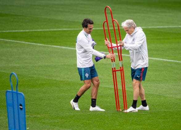 MALMÖ, Sept. 29, 2026 National team captain Jorge Jesus as the Portugal national soccer team trains at Eleda Stadium in Malmö on Tuesday evening. Portugal will face Denmark in the Nations League in Copenhagen on Thursday, but is based in Malmö. MALMÖ, SWEDEN x50090x  Copyright: xJohanxNilssonx xTTx PORTUGAL NATIONAL TEAM MALMÖ