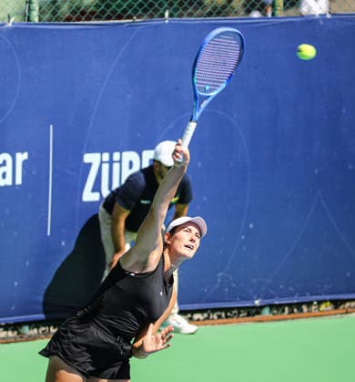 WTA, Tennis Damen 125 Adana Open Tennis Tournament ADANA, TURKIYE - SEPTEMBER 29: Hungarian Dalma Galfi (not seen) competes against Elena Micic of Australia during their round of 32 match at the WTA 125 Adana Open Tennis Tournament at Adana Tennis, Mountain and Water Sports Club (ATDSK) in Adana, Turkiye on September 29, 2026. Yakup Saglam Anadolu Adana Turkey. Editorial use only. Please get in touch for any other usage.  Copyright: x2026xAnadoluxYakupxSaglamx