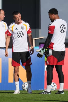 Said El Mala, Germany; Goalkeeper Noah Atubolu, Germany; Herzo Base, September 29, 2026; German National Team Nations League Preparation; Home Ground; HerzoBase; World of Adidas; Herzogenaurach
