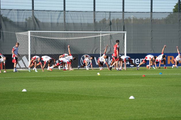 German Team Warms Up at HerzoBase September 29, 2026 German National Team Nations League Preparation, Home Ground, HerzoBase, World of Adidas, Herzogenaurach