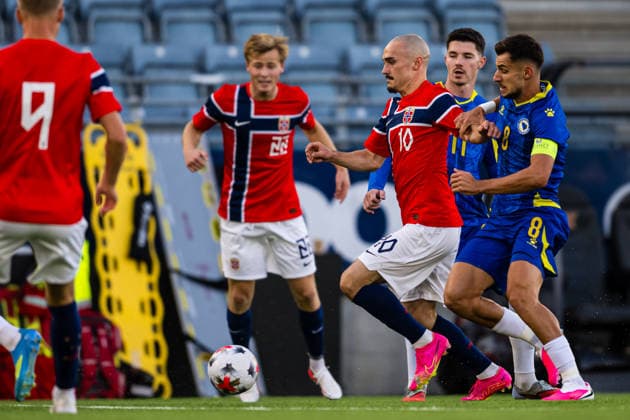 September 29, 2026: Marius Broholm of Norway during the UEFA European Under-21 Qualifier soccer match between Norway and Bosnia and Herzegovina on September 29, 2026 in Stavanger. Photo by Marius Simensen. BILDBYRAN COP 238 bbeng bosnia bosnia and herzegovina eu qualifiers soccer u21 uefa euro under-21 qualifiers  Copyright: MARIUSxSIMENSEN BB260929BB296