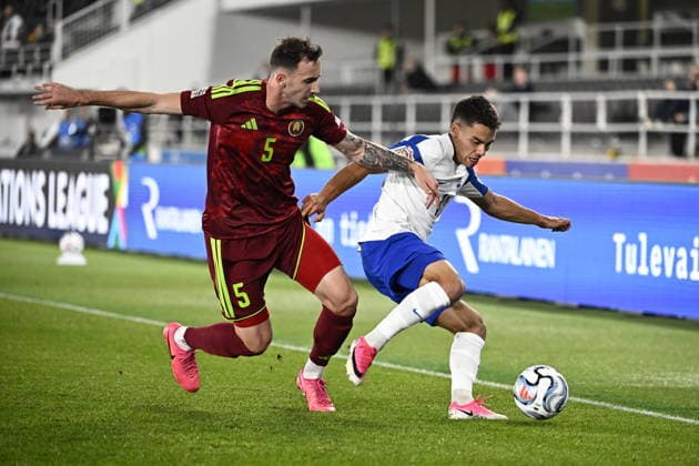 LKS 20260929 Vladislav Kalinin (L) of Belarus vies with Leo Walta of Finland during the UEFA Nations League League C Group C1 football match between Finland and Belarus in Helsinki, Finland, on September 29, 2026. - RONI REKOMAA Helsinki Finland 1E8pLPORVc8  Copyright: xRonixRekomaax 1E8pLPORVc8