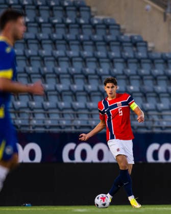 September 29, 2026: Eivind Helland of Norway during the UEFA European Under-21 Qualifier soccer match between Norway and Bosnia and Herzegovina on September 29, 2026 in Stavanger. Photo by Marius Simensen. BILDBYRAN COP 238 bbeng bosnia bosnia and herzegovina em qualification soccer football norway u21 uefa euro under-21 qualifiers  Copyright: MARIUSxSIMENSEN BB260929BB308