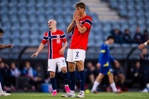 September 29, 2026: Jens Hjerto Dahl of Norway reacts after missing a scoring opportunity during the UEFA European Under-21 Qualifier soccer match between Norway and Bosnia and Herzegovina on September 29, 2026 in Stavanger. Photo by Marius Simensen. BILDBYRAN COP 238 bbeng bosnia bosnia and herzegovina depp eu qualifiers soccer u21 uefa euro under 21 qualifiers  Copyright: MARIUSxSIMENSEN BB260929BB325