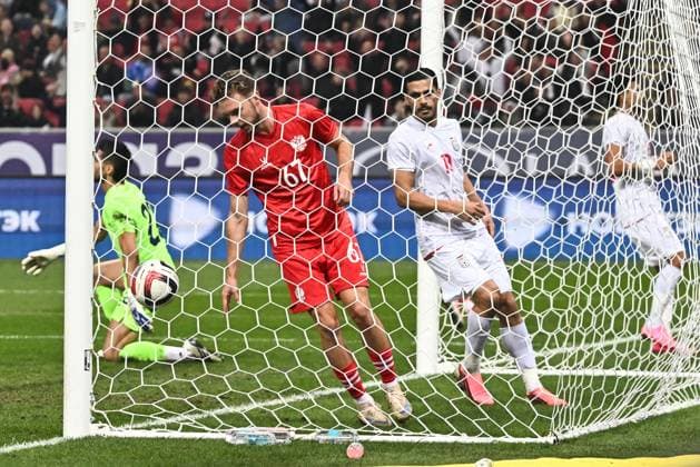 Russia Soccer Friendly Russia - Iran 9253963 29.09.2026 Iran s goalkeeper Hossein Hosseini conceds a goal during the friendly soccer match between Russia and Iran at Ak Bars Arena stadium, in Kazan, Republic of Tatarstan, Russia. Maksim Bogodvid Sputnik Kazan Republic of Tatarstan Russia  Copyright: xMaksimxBogodvidx