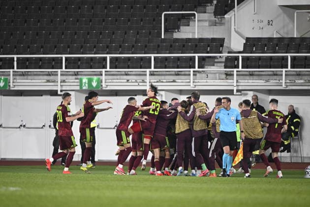 LKS 20260929 Players of Team Belarus celebrate 0-1 goal by Aleksandr Selyava during the UEFA Nations League League C Group C1 football match between Finland and Belarus in Helsinki, Finland, on September 29, 2026. - RONI REKOMAA Helsinki Finland x-GxW8BaVz0  Copyright: xRonixRekomaax x-GxW8BaVz0