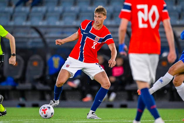 U21 European Championship Qualifier: Norway vs. Bosnia and Herzegovina, Stavanger, September 29, 2026. Norway’s Jens Hjerto Dahl in the U21 European Championship qualifier between Norway and Bosnia and Herzegovina at Lyse Arena in Stavanger. Photo: Carina Johansen, NTB, Stavanger, Norway. EDITORIAL USE ONLY. RESTRICTED USE FOR BETTING COMPANIES  Copyright: xCarinaxJohansenx xNTBx