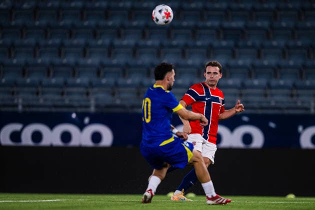 September 29, 2026: Edvin Austbo of Norway during the UEFA European Under-21 Qualifier soccer match between Norway and Bosnia and Herzegovina on September 29, 2026 in Stavanger. Photo by Marius Simensen. BILDBYRAN COP 238 bbeng bosnia bosnia and herzegovina u21 qualifiers soccer u21 uefa euro under-21 qualifiers  Copyright: MARIUSxSIMENSEN BB260929BB443