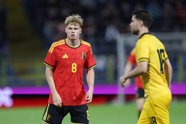 Belgium s Arthur Piedfort pictured during a soccer game between Belgium U21, U 21 and Wales U21, Tuesday 29 September 2026 in Westerlo, qualifier 7 8 for the 2027 European Championships. BRUNOxFAHY  x188256972x