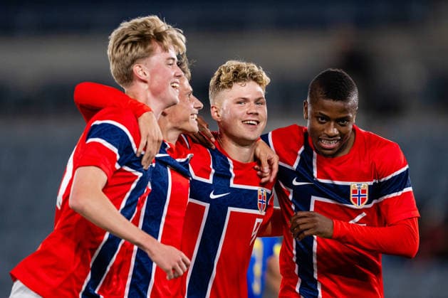 September 29, 2026: Sindre Walle Egeli of Norway celebrates after scoring the 4-1 goal during the UEFA European Under-21 Qualifier soccer match between Norway and Bosnia and Herzegovina on September 29, 2026 in Stavanger. Photo by Marius Simensen. BILDBYRAN COP 238 bbeng bosnia bosnia and herzegovina eu qualifiers soccer u21 uefa euro under-21 qualifiers  Copyright: MARIUSxSIMENSEN BB260929BB555