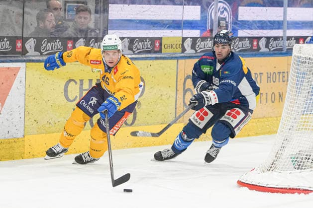 September 29, 2026, Quinto, Gottardo Arena, NL HC Ambrì Piotta vs. HC Davos 46 Dominik Egli (Davos) vs. 88 Tommaso De Luca (Ambrì) Quinto, Gottardo Arena, Ticino, Switzerland Copyright: xJustPictures.ch JarixPestelaccix jp-en-JaPe-JP6_JAr_NL_HCAP_HCD_29Sep2026_000026