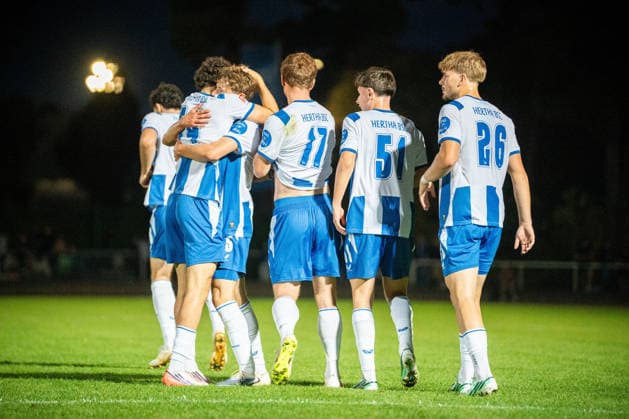 Friendly Match: Hertha BSC vs. Hertha 03 Zehlendorf Berlin, September 29, 2026 Friendly Match: Hertha players celebrate a goal during the Hertha BSC vs. Hertha 03 Zehlendorf match at Ernst Reuter Sportfeld on September 29, 2026, in Berlin, Germany Copyright: xBEAUTIFULxSPORTS Kuehnx