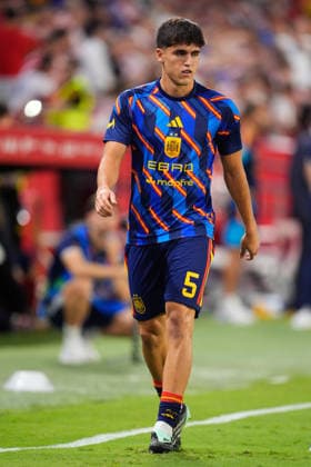 September 29, 2026, Sevilla, Sevilla, Spain: Pau Cubarsi of Spain warms up during the UEFA Nations League 2026 27 group phase match between Spain and Croatia at Ramon Sanchez-Pizjuan stadium on September 29, 2026, in Sevilla, Spain. Spain V Croatia - UEFA Nations League 2026 27 Group A3 MD2  - ZUMAa181 20260929_zaa_a181_046 Copyright: xJoaquinxCorcherox