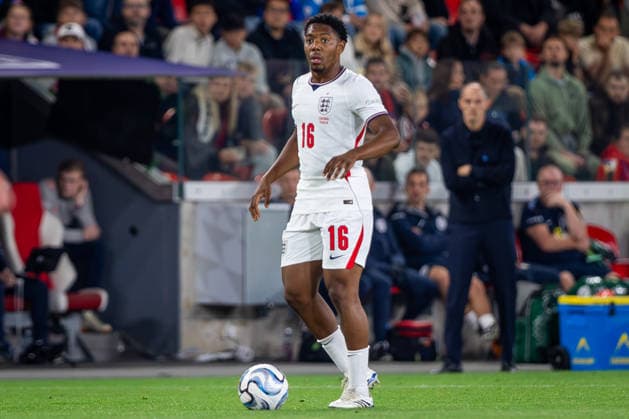 CZECHIA - ENGLAND Myles Lewis Skelly of England and Arsenal on the ball during UEFA Nations League - League A - Group A3 - Matchday 2 - football match between Czechia and England. Fortuna Arena, Eden, Stadion, Prague, Czechia September 29, 2026. Photo by Branislav Racko Copyright: xx 080A5408