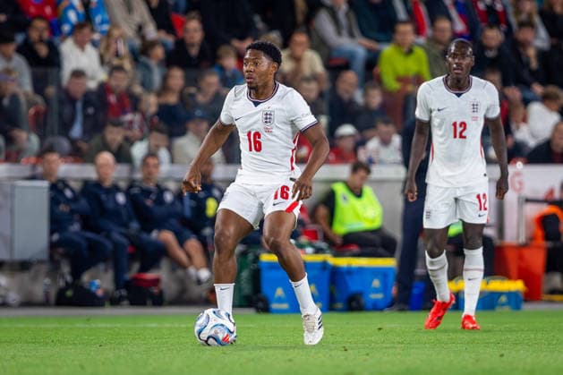 CZECHIA - ENGLAND Myles Lewis Skelly of England and Arsenal on the ball during UEFA Nations League - League A - Group A3 - Matchday 2 - football match between Czechia and England. Fortuna Arena, Eden, Stadion, Prague, Czechia September 29, 2026. Photo by Branislav Racko Copyright: xx 080A5436